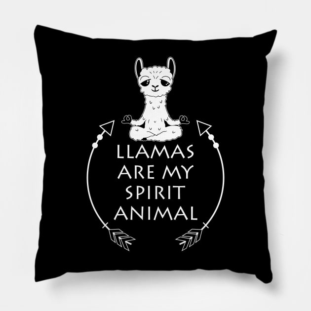 Llamas are my Spirit Animal Funny & Cute Llama Lover Pillow by mstory