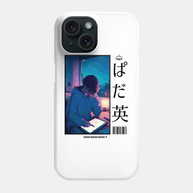 Lofi Hip Hop Study Manga Anime Aesthetic Japan Phone Case by Neon Bang Bang