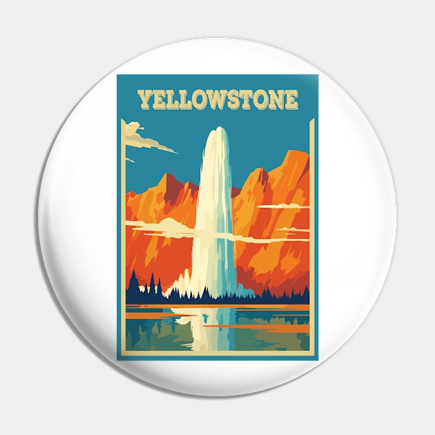 National park Yellowstone, Usa, Travel Poster Pin by BokeeLee