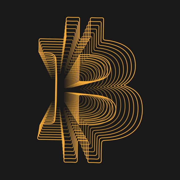 Bitcoin crypto gold modern typography art gift by star trek fanart and more