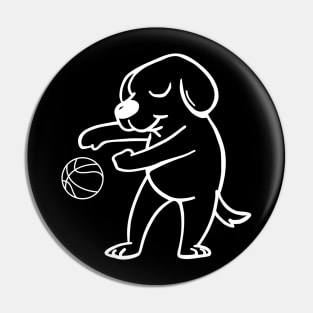 Dog playing basketball Pin