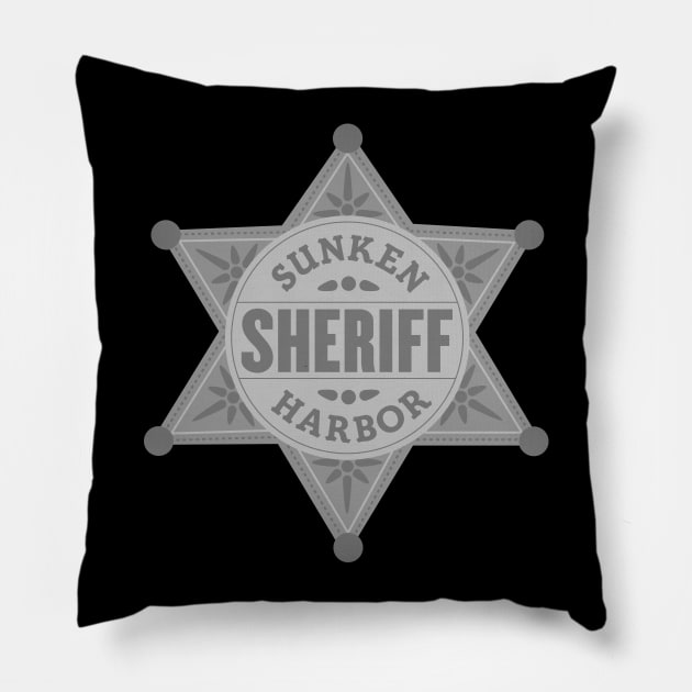 Small Sunken Harbor Sheriff Badge Pillow by Fireside Mystery Theatre