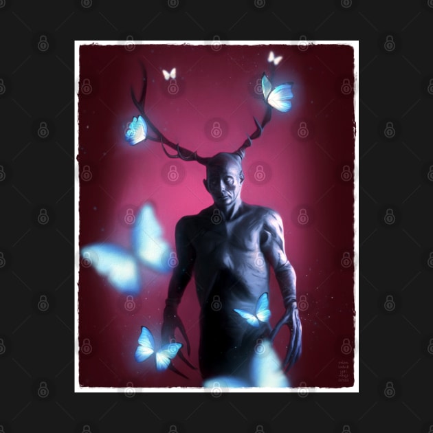 Hannibal Wendigo Wine Background with Glowing Moths by OrionLodubyal