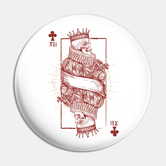 Card of Clubs Pin by viSionDesign