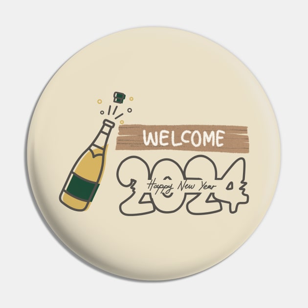 New year 2024 tshirts New Year 2024 Pin TeePublic