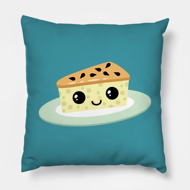 Cute passion fruit cheesecake Pillow by Laura_Nagel