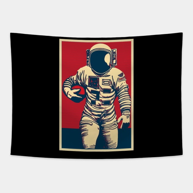 Astronaut Football Player Tapestry by DesignArchitect