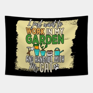 I just want to work in my garden and cats Tapestry