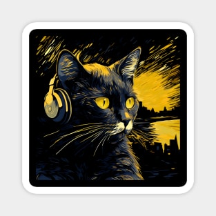 Cool Music lover cat Magnet
