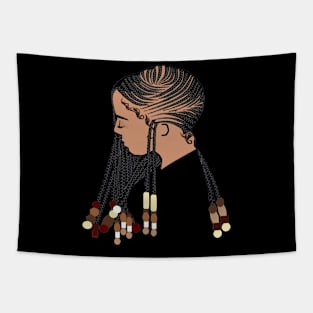 Natural Hair T Shirt CORNROW BRAIDS and BEADS 2 Tapestry