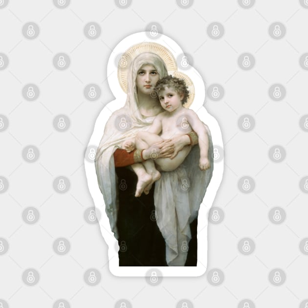 The Madonna of the Roses (Bouguereau) Transparent Background Desing Magnet by Brasilia Catholic