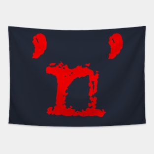 'n' LETTER DESIGN TEXT RED GRAPHIC Tapestry