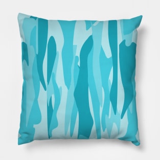 Blue Tone Abstract Camouflage Pillow