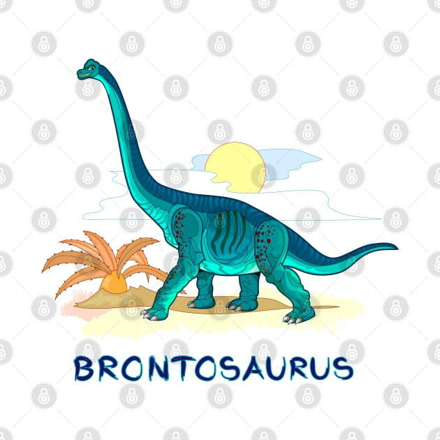 Illustration of brontosaurus by Artist Natalja Cernecka