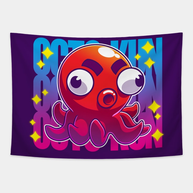 Octo-Kun Classic Tapestry by BakaNeko