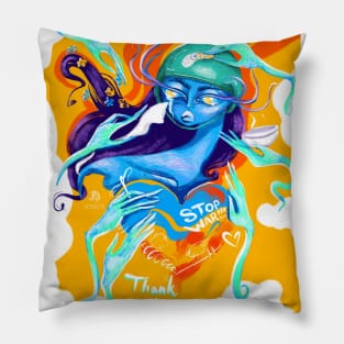 Ukrainian warrior and angels Pillow