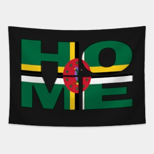 Dominica Flag Collection Spelling HOME - Roseau - Soca Mode Tapestry