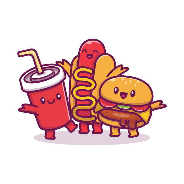 Cute Soda, Hotdog, And Hamburger by Catalyst Labs