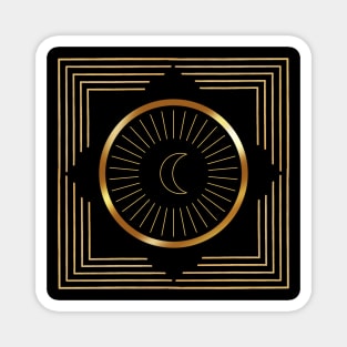 Mystic Golden Moon Circle Magnet