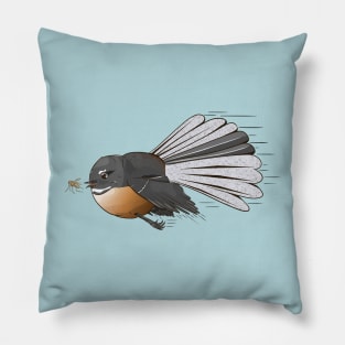 Fantail Chasing an Insect Pillow