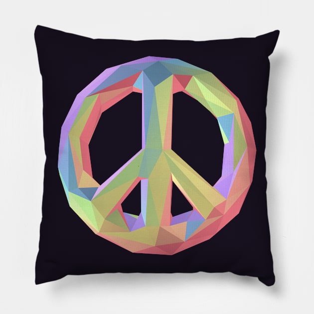 Rainbow Peace Pillow by HaydenWilliams