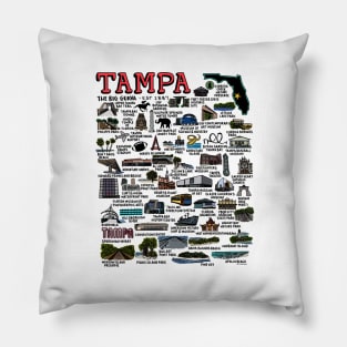 Tamp Map Art Pillow