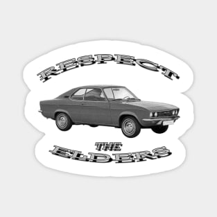 Opel Manta Black/White 'Respect The Elders' Magnet
