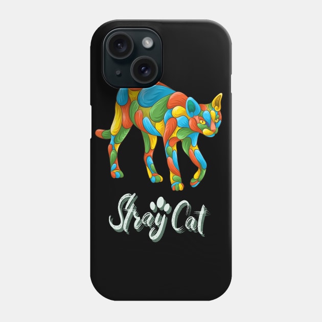 Stray Cat Colorful Phone Case by Mako Design 