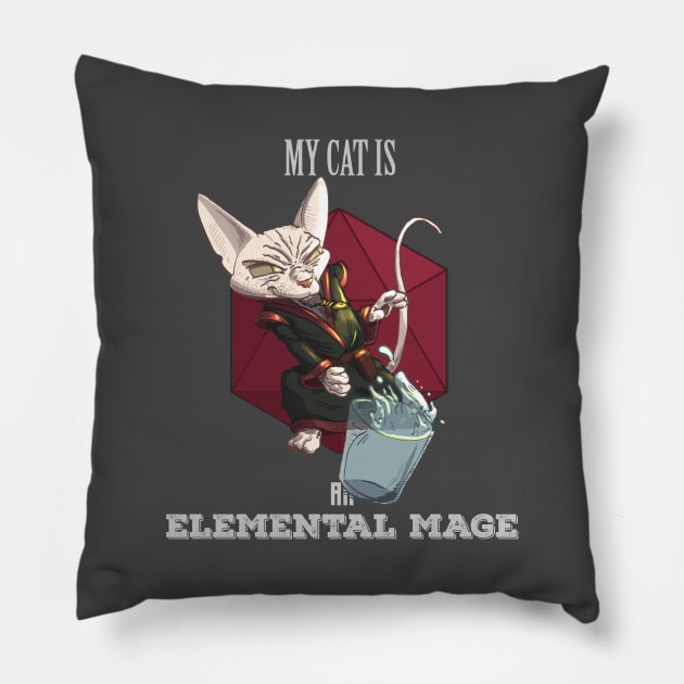 RPG cat mage Pillow by Carlos CD