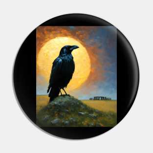 Raven at Stonehenge Pin