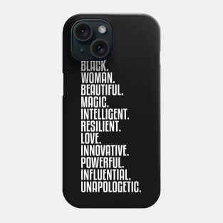 I Am Black, Woman, Beautiful. | African American | Black Lives | Black Women Matter Phone Case