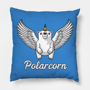 White Polar Bear Unicorn Pillow