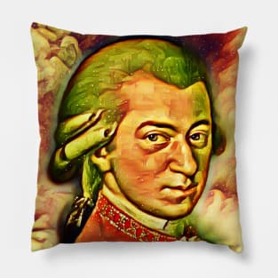 Wolfgang Amadeus Mozart Snow Portrait | Wolfgang Amadeus Mozart Artwork 14 Pillow