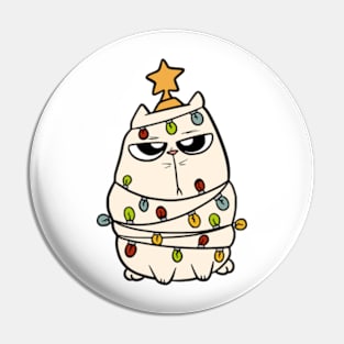 Cute Cat Christmas Tree Pin