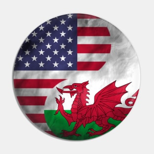 USA and Wales Dual Flag Yin Yang Combination Pin