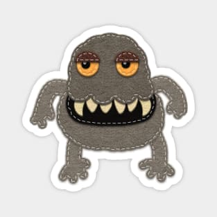 Little Brown Monster | Felt Look | Halloween Sticker Magnet