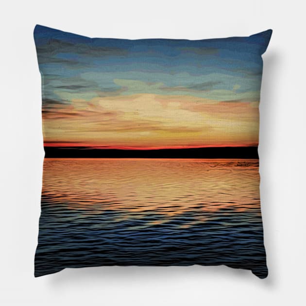 Sunset / Maléa is looking for the Kobold - children's book WolfArt Pillow by RaphaelWolf