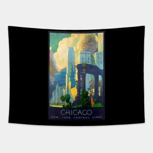 New York Central Lines - Chicago 1929 -  Vintage Travel Tapestry