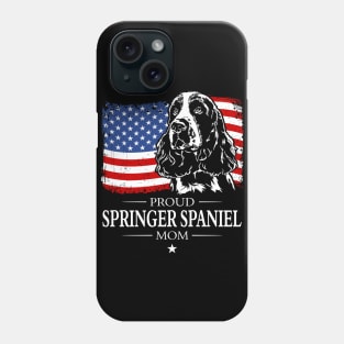 Proud Springer Spaniel Mom American Flag patriotic gift dog Phone Case