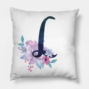 Floral Monogram L Pretty Lilac Bouquet Pillow