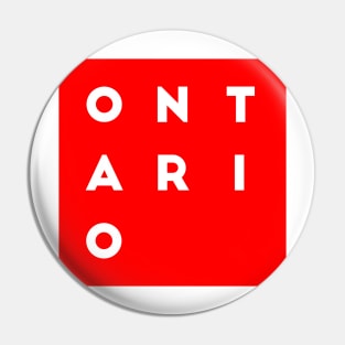 Ontario | Red square, white letters | Canada Pin