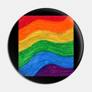 Abstract Rainbow Drawn With Oil Pastels Pin