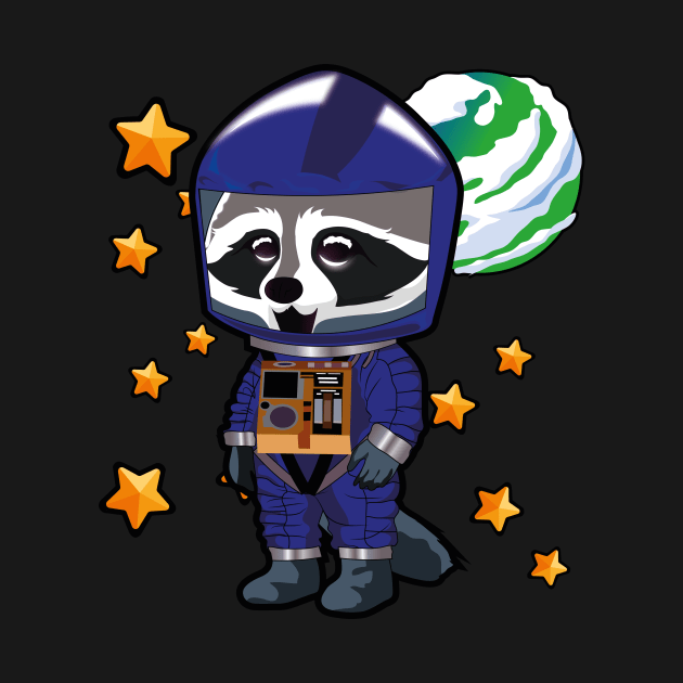 space odyssey raccoon BLUE by eruArt