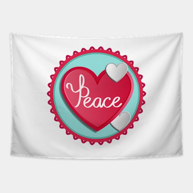 Peace Love Tapestry by IsmaSaleem