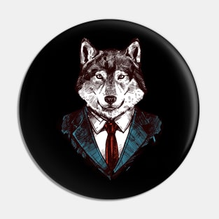 Business Wolf Pin