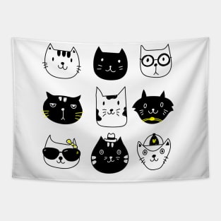 Cool Cats Vector Design Tapestry