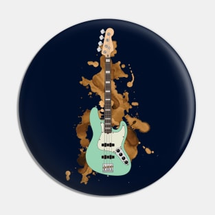 J-style Bass Guitar Surf Green Color Pin