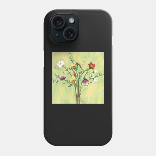 Lemon Floral Meadow Freesias Phone Case