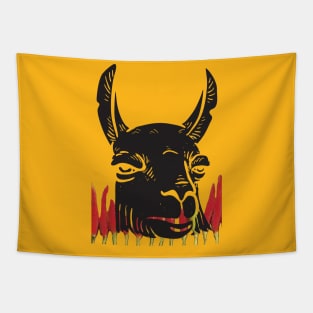 bull deer food chili Tapestry