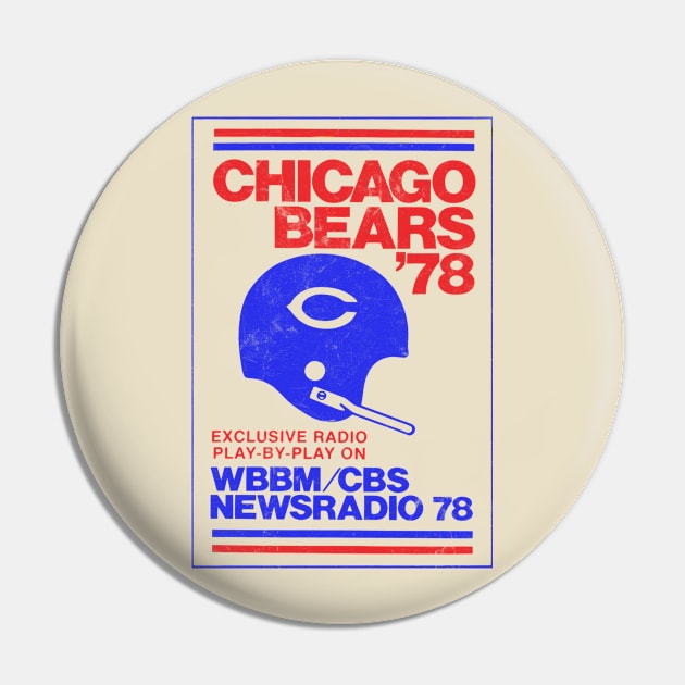 Chicago Bears 1978   --- Vintage Faded Look Design Pin by CultOfRomance